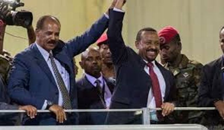 رئيس وزراء إثيوبيا آبي أحمد ورئيس إريتريا أسياس أفورقي