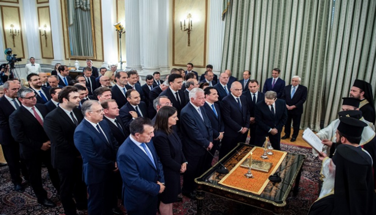 حكومة اليونان الجديدة خلال أداء اليمين الدستورية