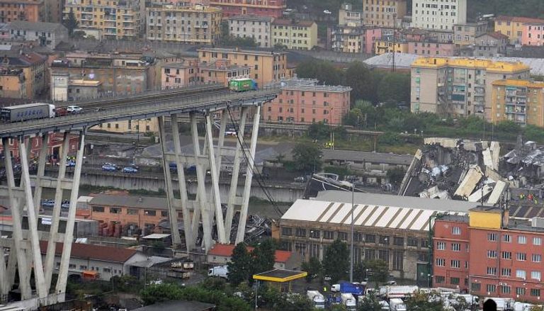 جسر موراندي بالقرب من جنوة في إيطاليا انهار في أغسطس 2018
