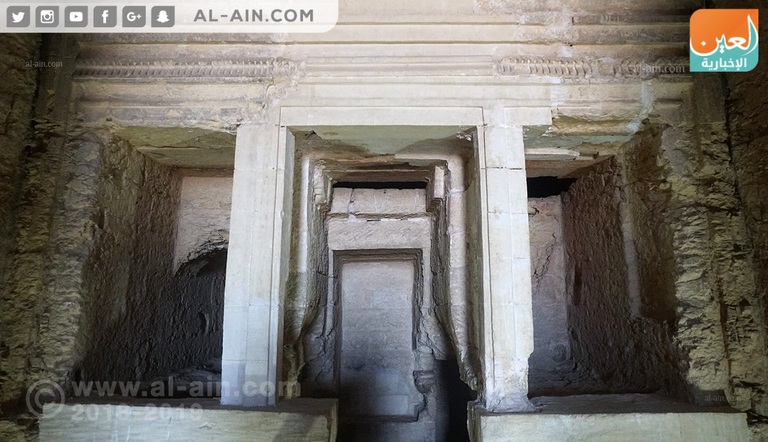 قدس الأقداس بمعبد قارون في مدينة الفيوم المصرية جنوب غرب القاهرة قصر قارون بالفيوم جنوب غرب القاهرة