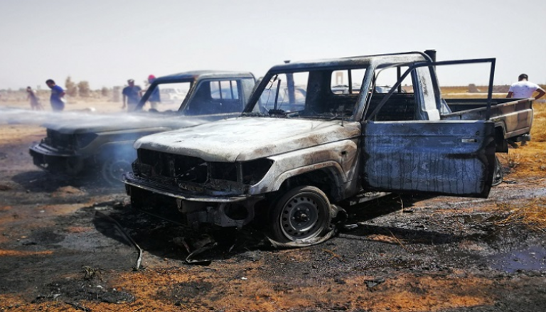 جانب من تفجيرات بنغازي - رويترز 