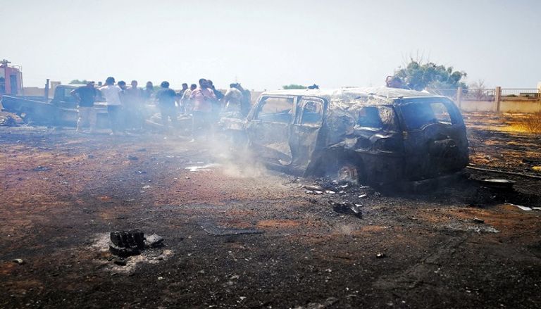 جانب من تفجيرات بنغازي - رويترز 