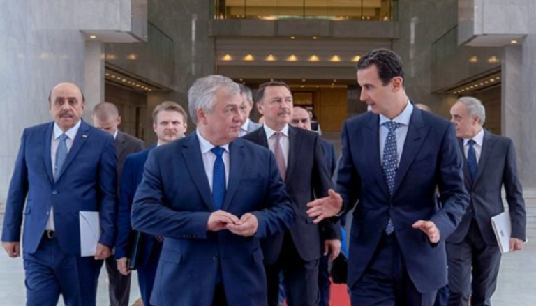الرئيس السوري خلال استقبال المبعوث الروسي