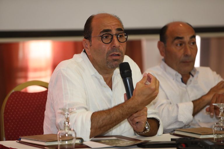 جانب من المؤتمر الصحفي لعرض "ملوك الطوائف" في تونس