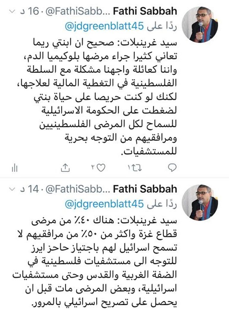 قصة مأساوية للصحفي الفلسطيني فتحي صباح مع مرض ابنته ريما