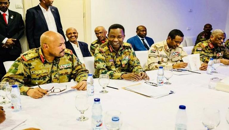 وفد المجلس العسكري الانتقالي في السودان خلال المفاوضات
