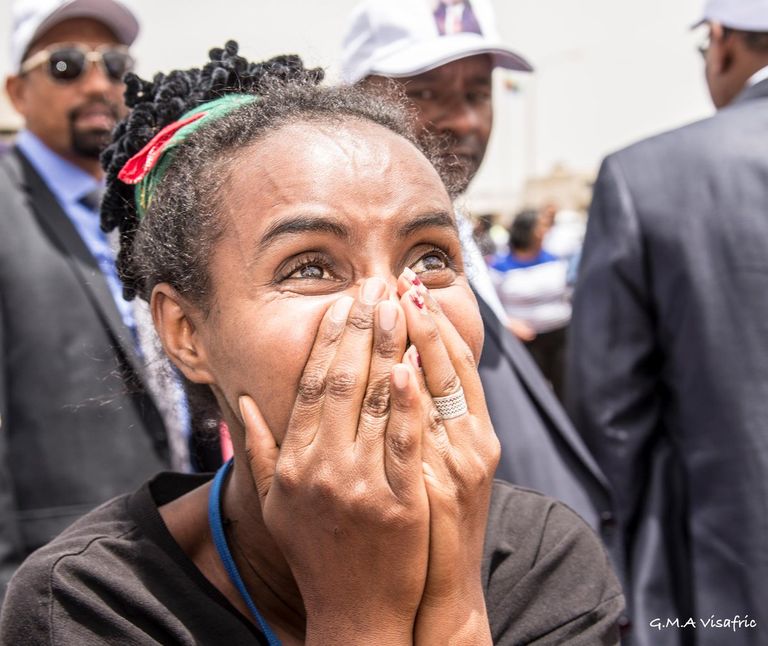 صورة لرئيس الوزراء الإثيوبي آبي أحمد والرئيس الإريتري أسياس أفورقي