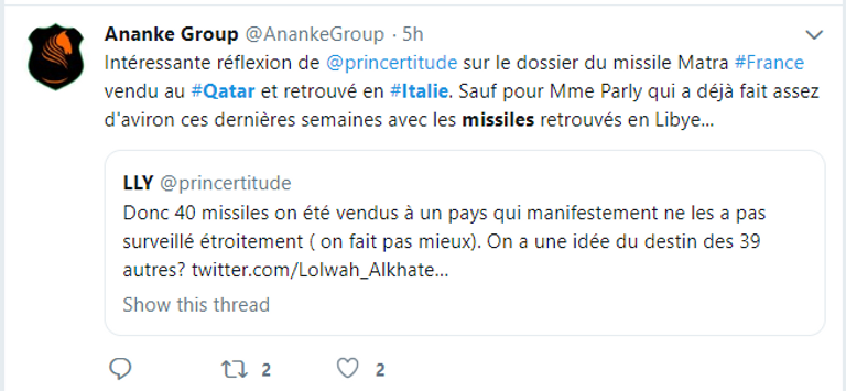 الصاروخ القطري الذي عثرت عليه الشرطة الإيطالية