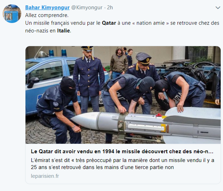 الصاروخ القطري الذي عثرت عليه الشرطة الإيطالية