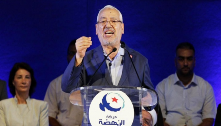 راشد الغونشي في مؤتمر لحركة النهضة الإخوانية قبيل الانتخابات