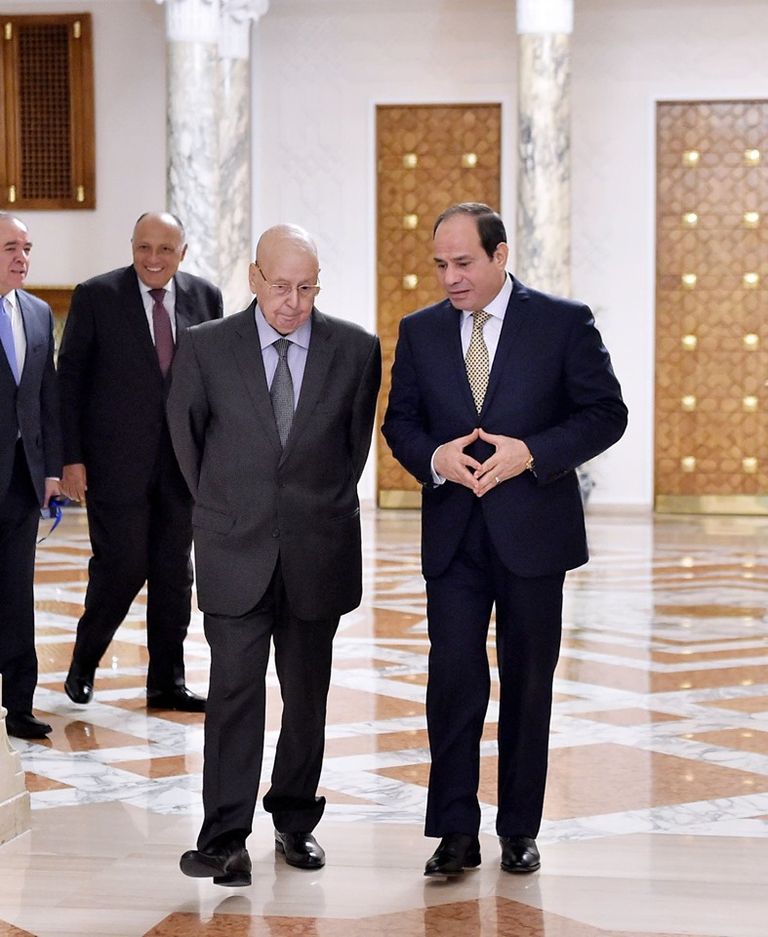 الرئيس المصري عبد الفتاح السيسي و نظيره الجزائري عبد القادر بن صالح الرئيس المصري عبدالفتاح السيسي ونظيره الجزائري عبدالقادر بن صالح
