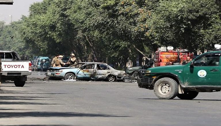 موقع الانفجار في العاصمة الأفغانية 