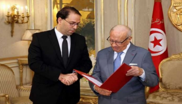 الرئيس التونسي الباجي قائد السبسي ورئيس الحكومة يوسف الشاهد