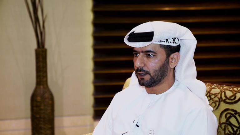 الكابتن محمد جمعة الشامسي الرئيس التنفيذي لموانئ أبوظبي الشيخ محمد بن زايد آل نهيان يستقبل الرئيس الصيني في الإمارات- أرشيفية