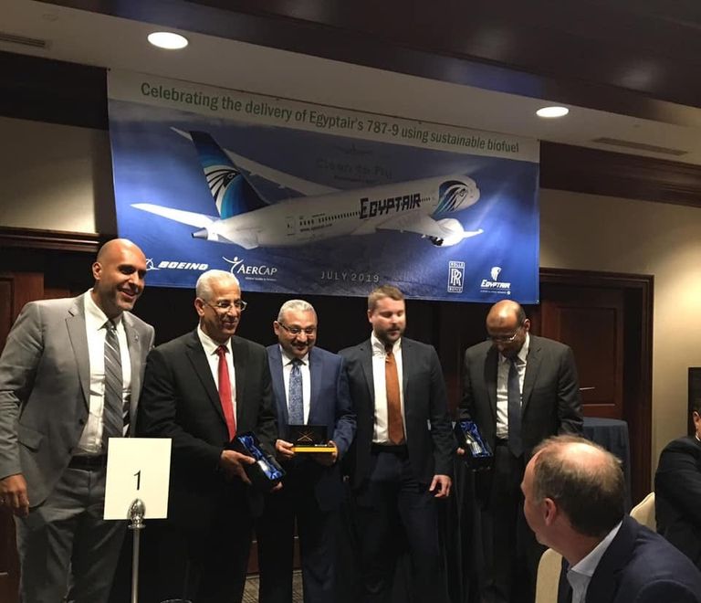 شركة مصر للطيران تحتفل بإطلاق أول وأطول رحلة طيران بالوقود الحيوي انضمام أول طائرة صديقة للبيئة إلى "مصر للطيران"