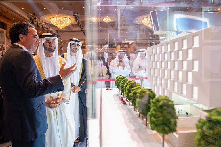 الشيخ محمد بن زايد آل نهيان خلال حفل الاستقبال