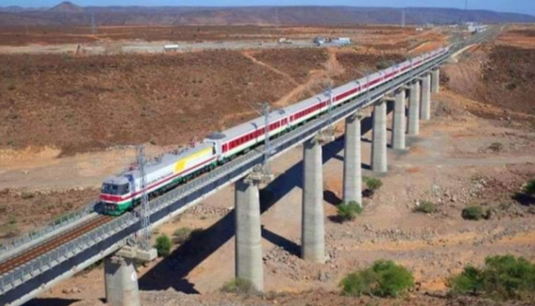 أحد قطارات النقل بين إثيوبيا وجيبوتي 