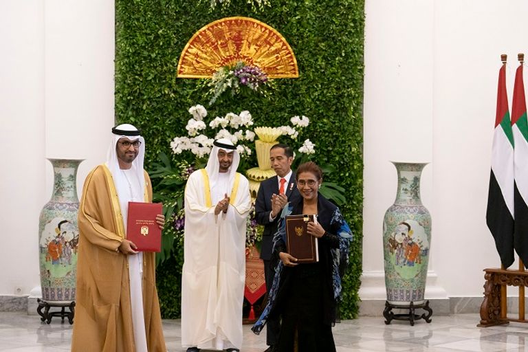 الشيخ محمد بن زايد آل نهيان والرئيس الإندونيسي