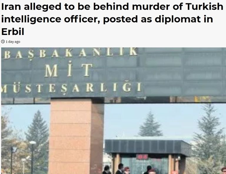 إيران وراء مقتل ضابط استخبارات تركي