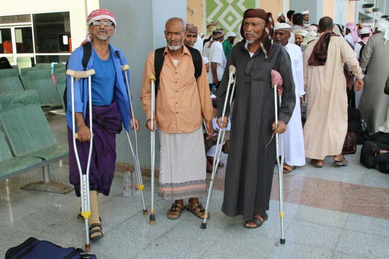 جانب من مغادرة حجاج اليمن بنفقة إماراتية