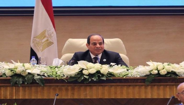 الرئيس المصري خلال فعاليات المؤتمر الوطني السابع للشباب بالعاصمة الإدارية