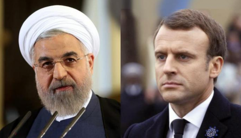 الرئيسان الفرنسي ماكرون والإيراني روحاني