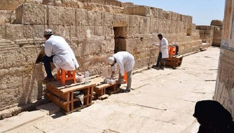 فريق مصري ألماني ينتهي من أعمال ترميم معبد بطليموس الثاني عشر