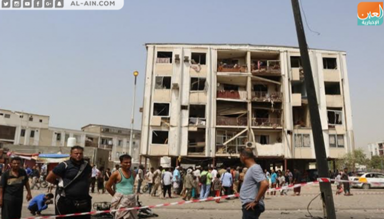 موقع التفجير الإرهابي في عدن