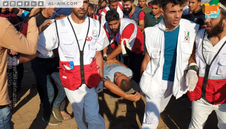 إحدى الإصابات في الجمعة الـ69 لمسيرة العودة شرقي غزة