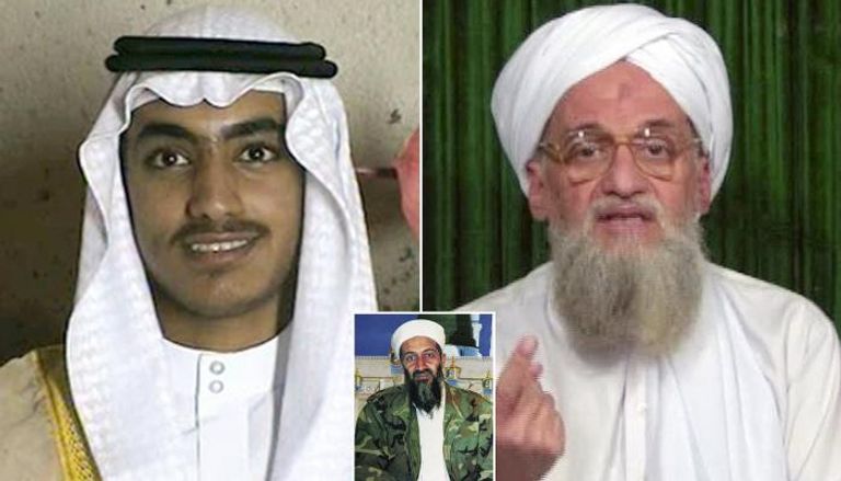 الظواهري وحمزة وبينهما أسامه بن لادن