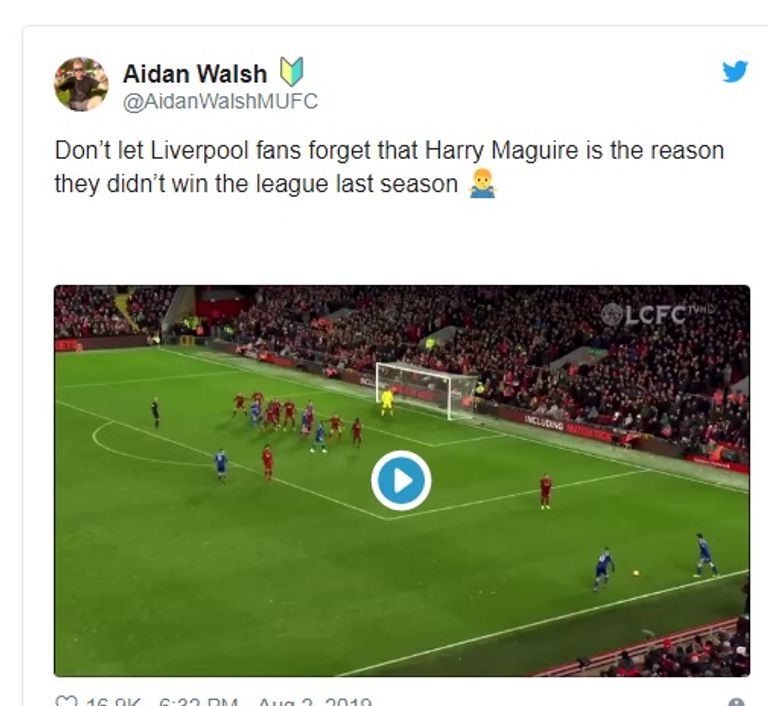 التغريدة ماجواير يسجل في ليفربول