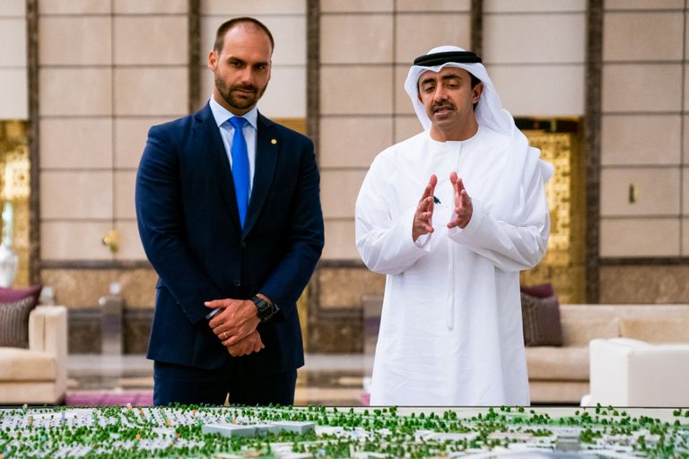 الشيخ عبدالله بن زايد آل نهيان والنائب الاتحادي بمجلس النواب البرازيلي