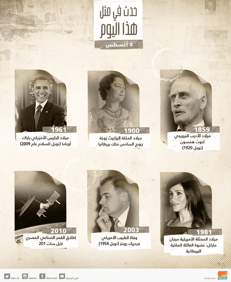 حدث في مثل هذا اليوم 4 أغسطس