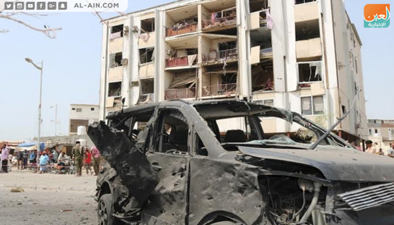 آثار العملية الإرهابية التي نفذتها مليشيا الحوثي في عدن