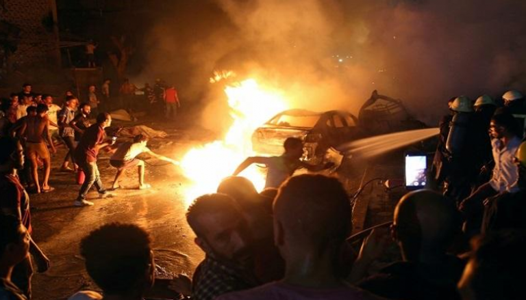 جانب من الحادث الإرهابي بوسط القاهرة 