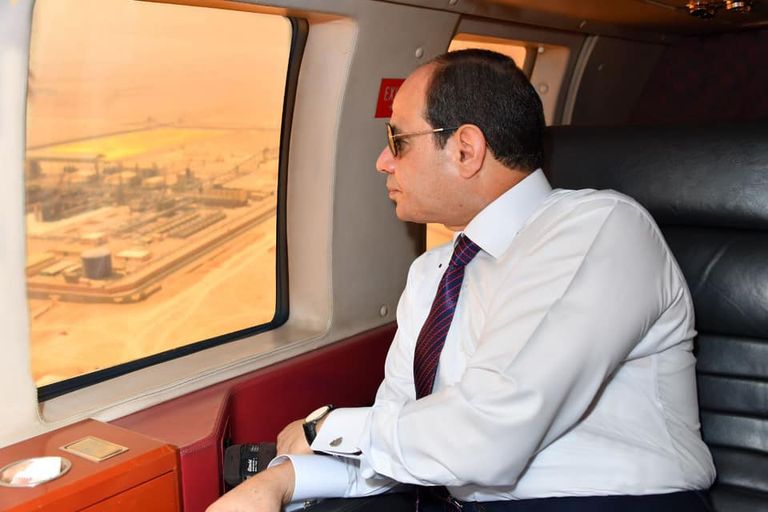 جانب من افتتاح الرئيس عبدالفتاح السيسي لمجمع الأسمدة بالسويس