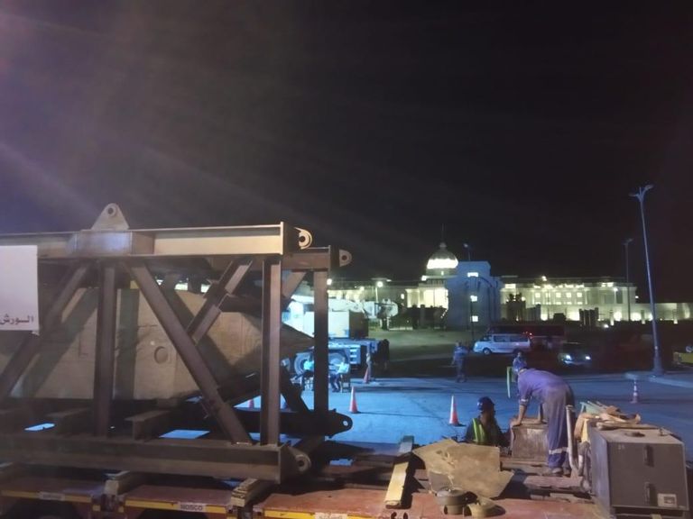 مسلة الملك رمسيس الثاني تصل إلى مدينة العلمين الجديدة