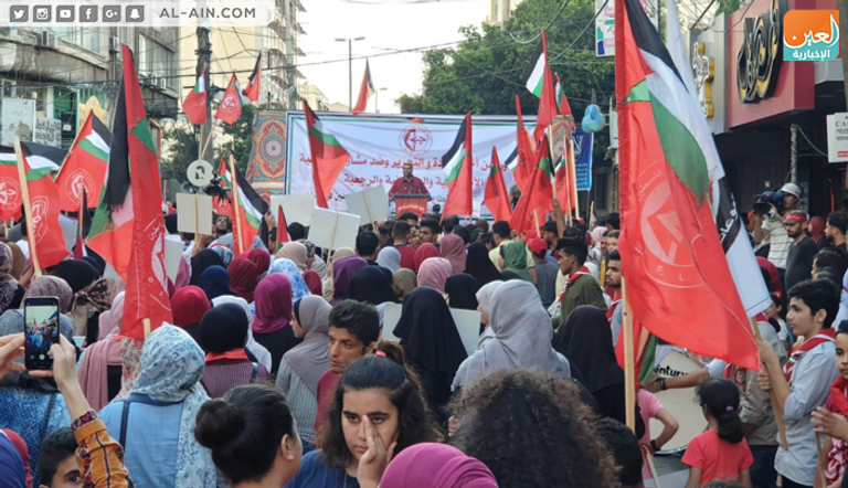 جانب من المسيرات الحاشدة بغزة ضد قمع الاحتلال