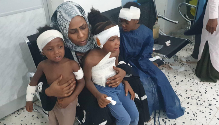 أطفال مرزق الليبية أصيبوا في قصف للمرتزقة التشاديين
