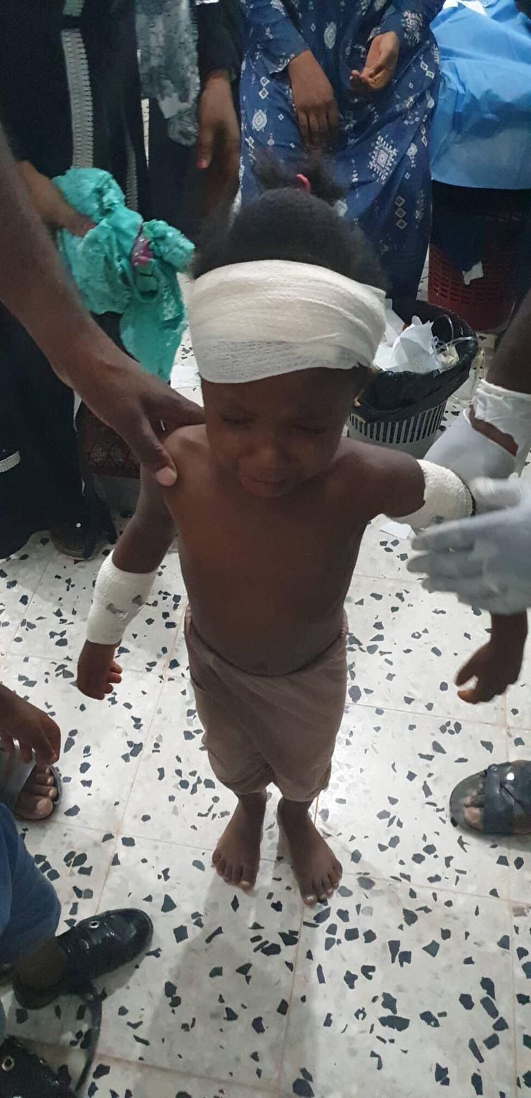 أطفال مرزق الليبية أصيبوا في قصف للمرتزقة التشاديين