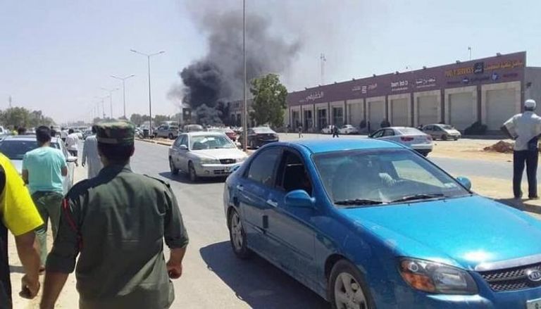 موقع التفجير الإرهابي في بنغازي