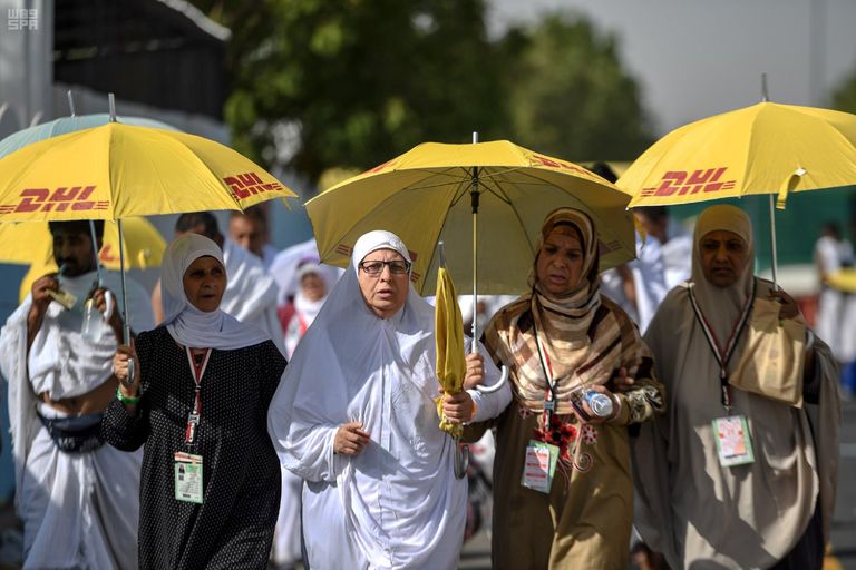 ضيوف الرحمن يستقرون على صعيد عرفات