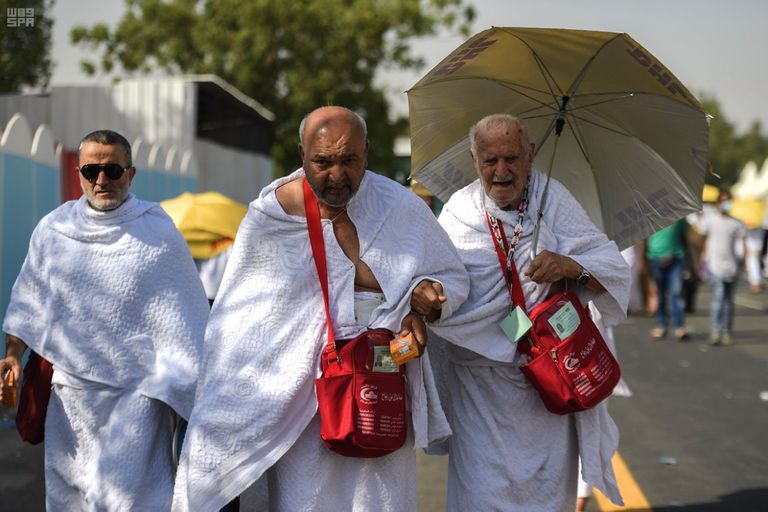 ضيوف الرحمن يستقرون على صعيد عرفات