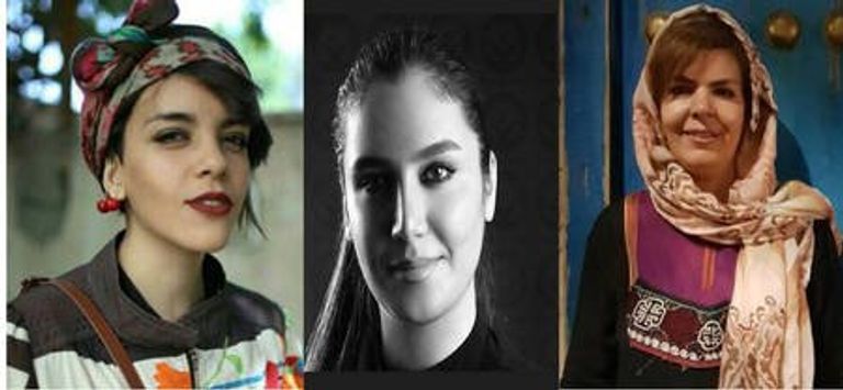 اسمين آرياني، ومنيرة عربشاهي، وموتشجان كشاورز الناشطات الإيرانيات المعتقلات منذ أبريل الماضي - أرشيفية