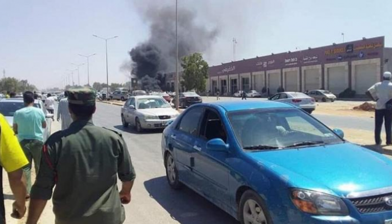 موقع التفجير الإرهابي في بنغازي