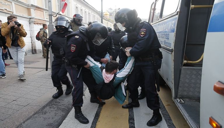 جانب من المظاهرات في موسكو