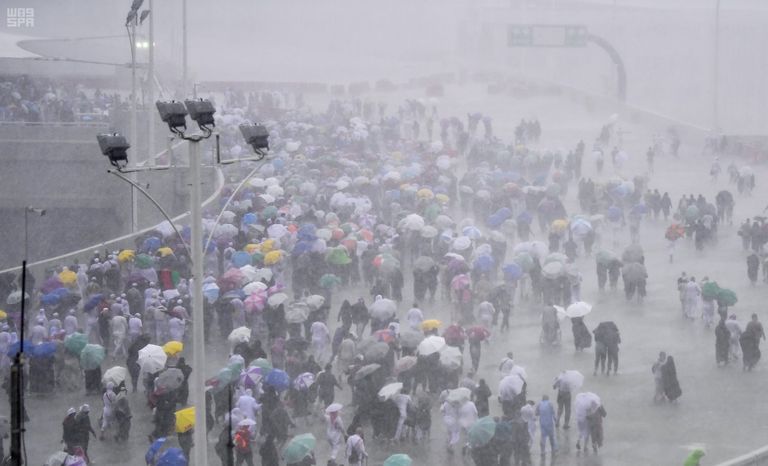المسجد الحرام شهد هطول أمطار غزيرة