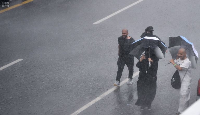 المسجد الحرام شهد هطول أمطار غزيرة