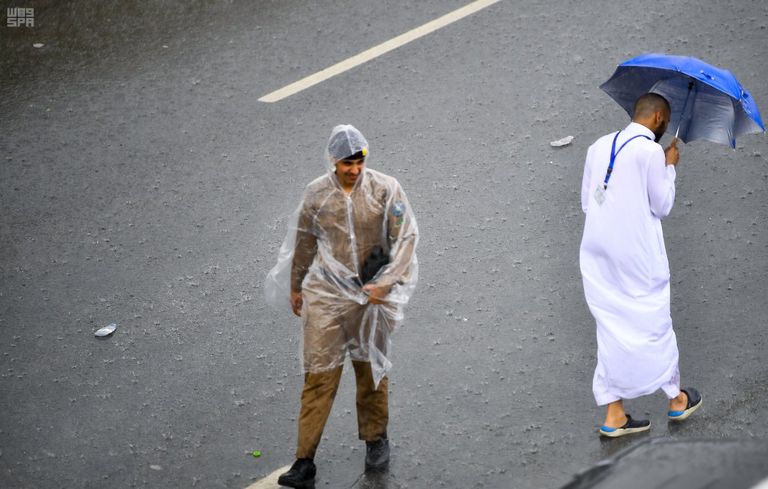 المسجد الحرام شهد هطول أمطار غزيرة