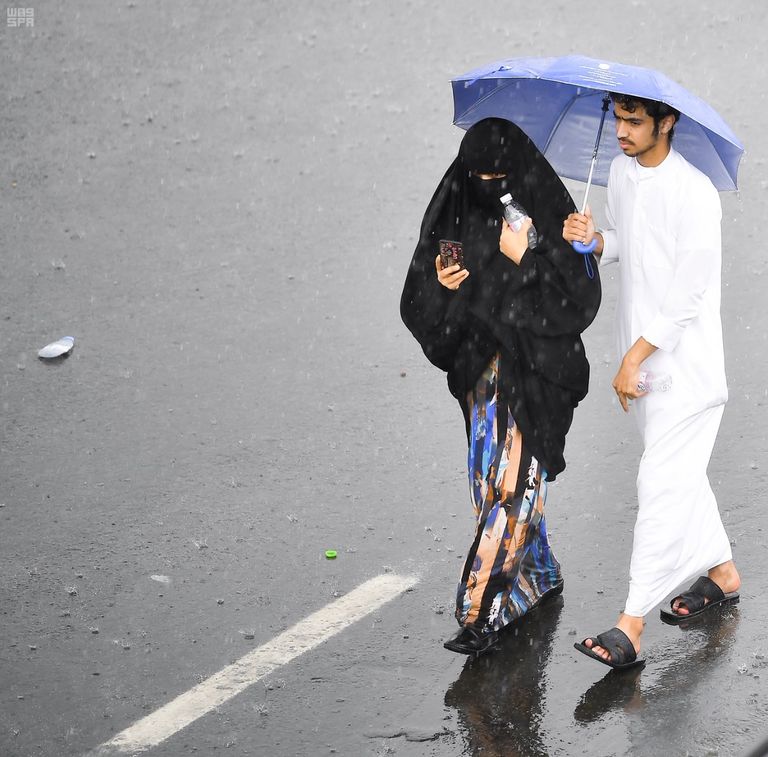 المسجد الحرام شهد هطول أمطار غزيرة